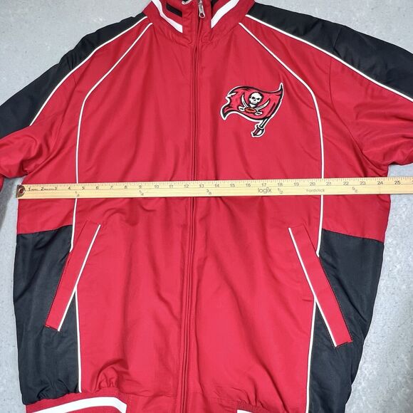 Tampa Bay Buccaneers NFL Jacket Mens Large Red Gray Full-Zip Reversible Jacket - Picture 6 of 16